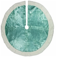 Northlight 47 Mint Green Sequins Christmas Tree Skirt with White High Pile Fleece Fur Trim