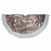 Northlight 47 Brown and White Paillette Sequins Round Christmas Tree Skirt