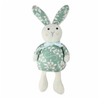 Northlight 17 Green and White Floral Easter Bunny Rabbit Spring Figure
