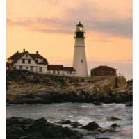 Northlight 32736614 LED Cottage & Lighthouse on the Shoreline at Sunset Lighted Canvas Wall A