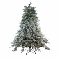 Northlight 7.5' Pre-Lit Full Frosted Butte Fir Artificial Christmas Tree - Clear Dura-Lit