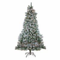Northlight 6.5' Pre-Lit Medium Flocked Winema Pine Artificial Christmas Tree - Clear Lights Perspective: Main