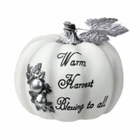 Northlight 8 White and Black Warm Harvest Blessing Pumpkin Fall Harvest Decoration