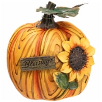Northlight 6.5 Brown and Yellow Sunflower Blessings Thanksgiving Tabletop Pumpkin Decor