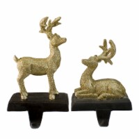 Northlight Set of 2 Gold Reindeer Glittered Christmas Stocking Holders 8.5
