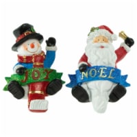 Northlight Set of 2 Santa and Snowman Glittered Christmas Stocking Holders 5