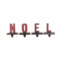 Northlight Set of 4 Red and Black Buffalo Plaid NOEL Christmas Stocking Holder 6