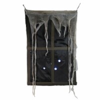 Northlight 41 Pre-Lit Black and Gray Ghostly Window with Tattered Curtain Halloween Decor