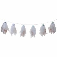 Northlight 6-Count Pre-Lit Color Changing Hanging Ghost Halloween Lights, 3.25ft Clear Wire