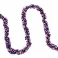 Northlight 12' x 4 Red and Blue Wide Cut Patriotic Tinsel Christmas Garland - Unlit