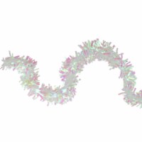 Northlight 50' x 4 White Iridescent Wide Cut Tinsel Christmas Garland - Unlit