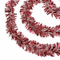 Northlight 50' x 4 Red and White Wide Cut Snowblush Tinsel Christmas Garland - Unlit