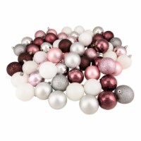 Northlight 60ct Pink/Mulberry/Silver/White Shatterproof 3-Finish Christmas Ball Ornaments