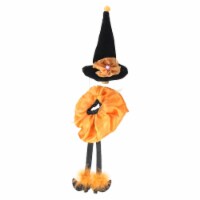 Melrose 31083205 6.5 in. Orange & Black Witches Hat Halloween Wine Bottle Stopper