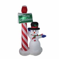 Northlight 6' Inflatable Lighted Snowman with Merry Christmas Sign Christmas Yard Art
