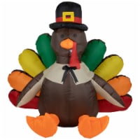 Northlight 4' Red and Brown Inflatable Lighted Thanksgiving Turkey Outdoor Decor