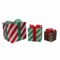 Northlight Set of 3 Striped Gift Boxes Outdoor Christmas Decorations 8
