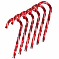 Northlight Set of 6 Pre-Lit Red and White Blinking Candy Cane Outdoor Christmas Pathway