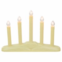 Northlight 14.5 Ivory 5-Lights Christmas Chandelier on Holly Berry and Bell Base Candle Lamp