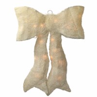 Northlight 18 Sparkling Cream Lighted Bow Christmas Outdoor Decoration