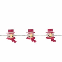 Northlight 20 Battery Operated White Snowman LED Christmas Lights - 6 ft Silver Wire