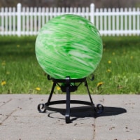 Northlight 33377047 10 in. Green & White Swirled Glass Outdoor Patio Garden Gazing Ball