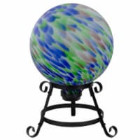 Northlight 33377049 10 in. Blue & Green Swirled Glass Outdoor Patio Garden Gazing Ball