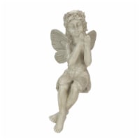 Northlight 33377630 17 in. Gray Sitting Fairy Ladybug Outdoor Garden Statue