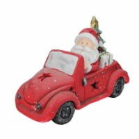 Northlight 15  Red and White Santa Claus Driving Vintage Beetle Christmas Tree Table Top