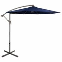 Northlight 10ft Offset Outdoor Patio Umbrella with Hand Crank, Navy Blue Perspective: Main