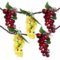Northlight 5-Count Red and Green Grape Cluster String Light Set, 8ft Brown Wire