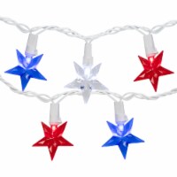 Northlight 30ct LED Patriotic Stars Fourth of July String Light Set, 7ft White Wire