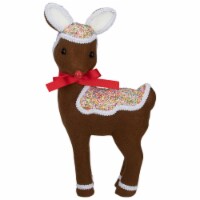 Northlight 13.75 Gingerbread Kisses Baby Reindeer with Red Nose Christmas Figure