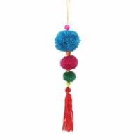 Northlight 10.25 Sky Blue and Pink Pom-pom Hanging Christmas Ornament
