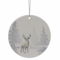 Northlight 4 Silver Reindeer Disc Christmas Ornament