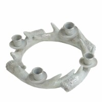 Northlight 10.25 Silver Distressed Finish Antler Wreath Candle Holder