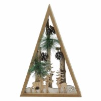 Northlight 11.75  LED Lighted Framed Woodland Deer with Winter Scene Christmas Decoration