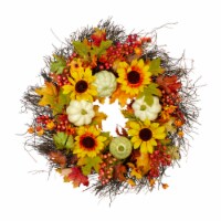 Northlight Sunflowers and Gourds Artificial Thanksgiving Wreath - 26-Inch, Unlit