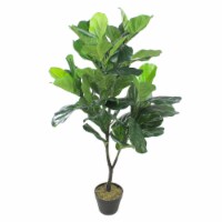 Northlight 33377304 49 in. Two Tone Wide Fiddle Leaf Artificial Potted Floor Plant, Green