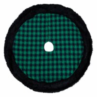 Northlight 48 Green and Black Plaid Christmas Tree Skirt