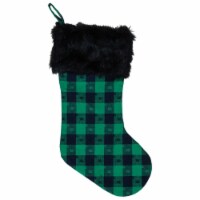 Northlight 20 Green and Black Plaid Christmas Stocking