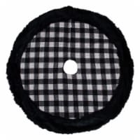 Northlight 48  Black and White Buffalo Plaid Christmas Tree Skirt