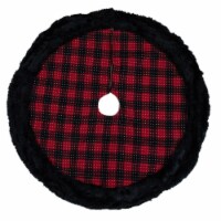 Northlight 48 Red and Black Plaid with Polka Dots Christmas Tree Skirt