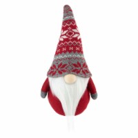 Northlight 12 Red and Gray Standing Gnome with Nordic Hat Christmas Decoration
