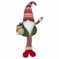 Northlight 27  Red and Green Standing Gnome Tabletop Christmas Decoration with Gift Bag