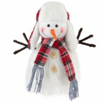 Northlight 10.25 Snowman in Plaid Trapper Hat Christmas Decoration