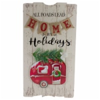 Northlight 34317267 24 in. Lighted All Roads Lead Home Vintage Truck Christmas Wall Sign, Red