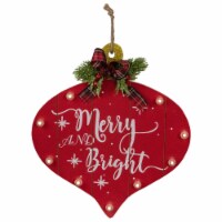 Northlight 13.75 Red Onion Ornament Merry And Bright Christmas Sign