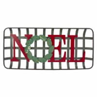 NorthLight 34337539 30 in. NOEL Rustic Tobacco Basket Christmas Wall Decor, Red & Green