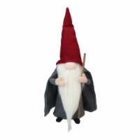 Northlight 18  Gray and Red Standing Big Nose Gnome Holding a Stick